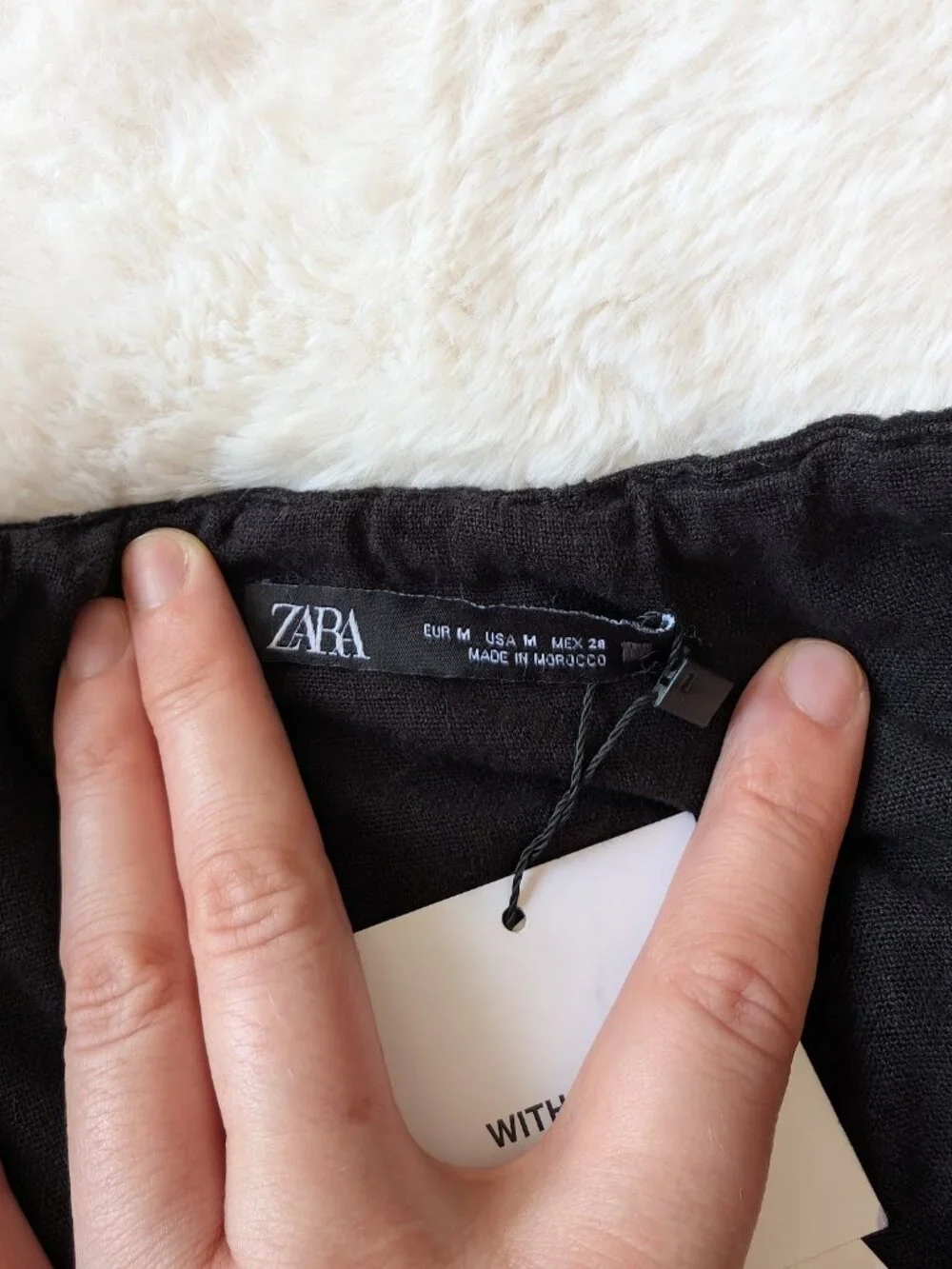 NWT Zara Woven Braided Linen Blend Romper Black M